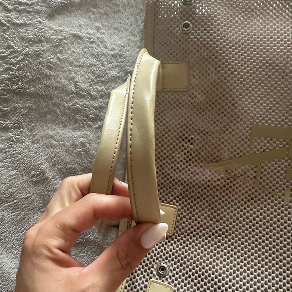 Armani Jeans Tan Mesh Tote with AJ Logo - Picture 4 of 16